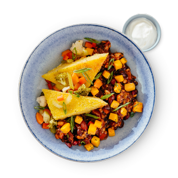 I AM SMOKIN': BLACKENED TEMPEH CHILI & POLENTA