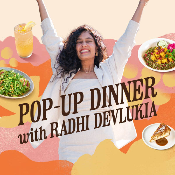 Radhi Devlukia with her menu items