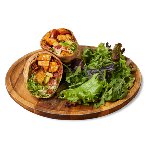 Blackened tempeh caesar wrap